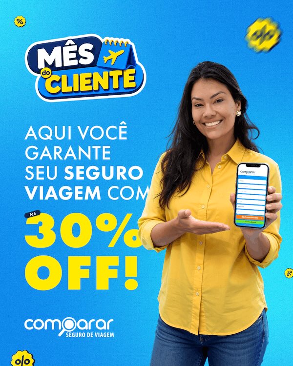 Mês do Cliente: seguro viagem com até 30% de desconto